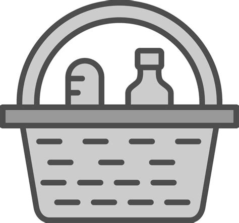 Picnic Basket Line Filled Greyscale Icon Design Vector Art At