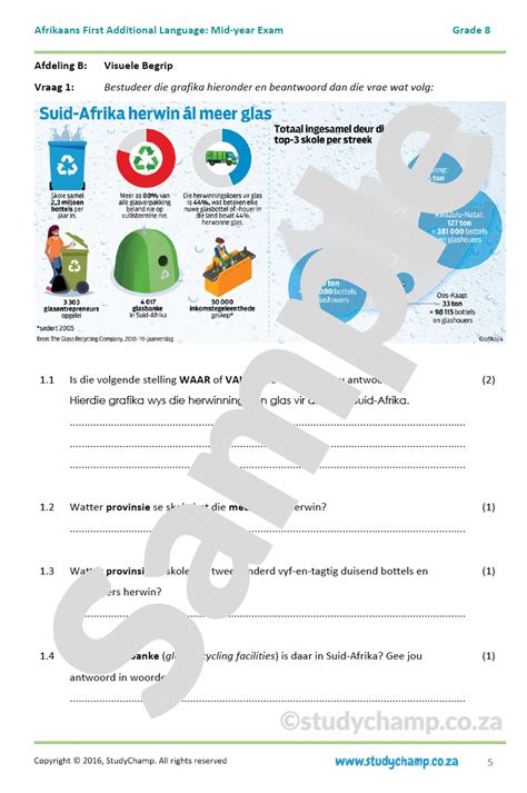 Grade 8 Afrikaans Mid Year Exam Revision Begrip En Taal