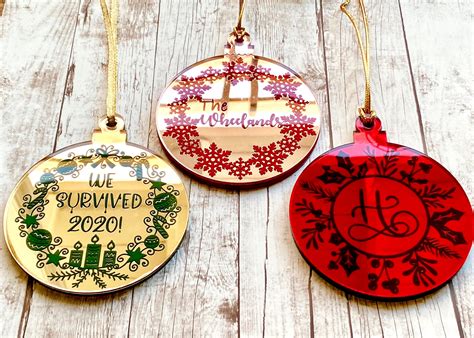 Custom Christmas Ornaments Made Of Beautiful Mirror Acrylic Etsy