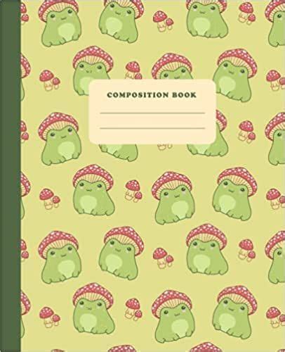 Composition Book Cute Frog With Mushroom Hat College Ruled Notebook