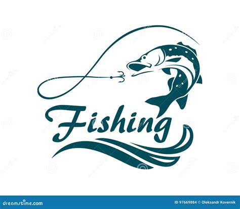 Emblema Del Deporte De La Pesca Ilustración Del Vector Ilustración De