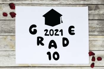 Graduation 2021 grade 10 hand drawn printable design by smarty246