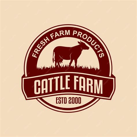 Premium Vector Cattle Farm Logo Emblem Design Suitable For A Cow Farm