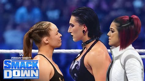 Full Match Ronda Rousey Vs Rhea Ripley Bayley Wwe Smackdown Feb