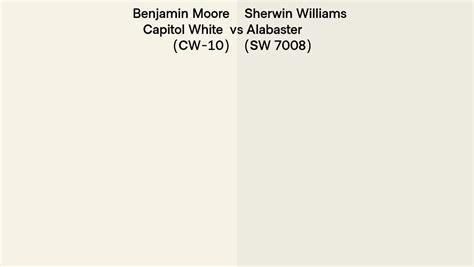 Benjamin Moore Capitol White Cw Vs Sherwin Williams Alabaster Sw