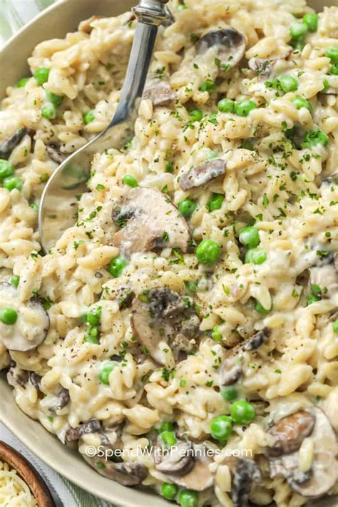 Creamy Stovetop Mushroom Orzo {easy And Elegant} Spend With Pennies