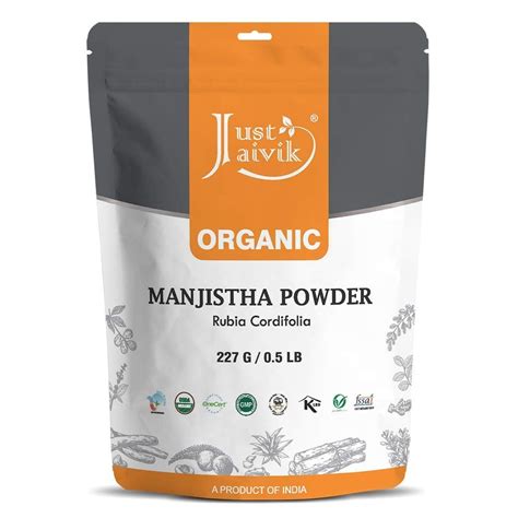 Just Jaivik 100 Organic Manjistha Rubia Cordifolia Powder 227g Free