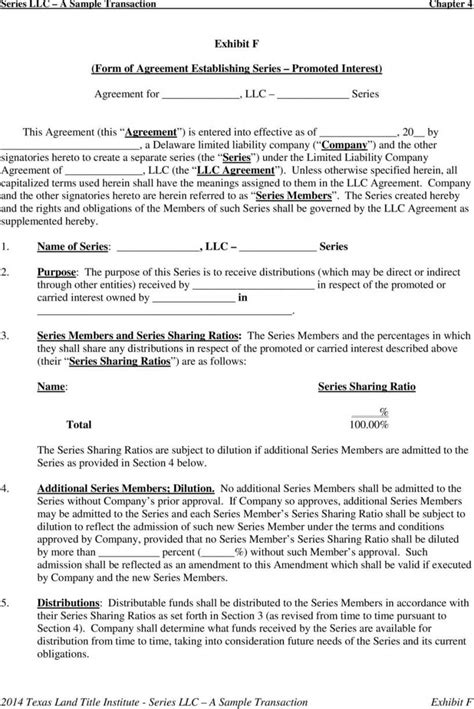 Series Llc Operating Agreement Template Prntbl