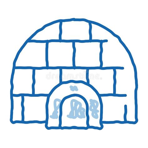 Sketch Of Igloo Eskimo House Illustration On A White Stock