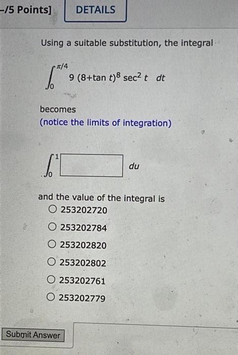 Solved Using A Suitable Substitution The Integral Chegg