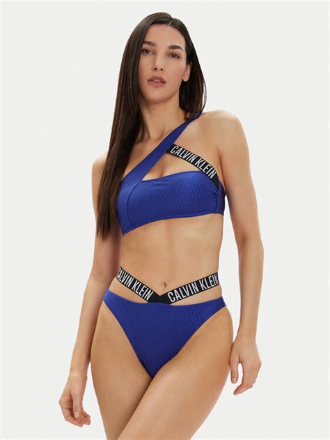 Calvin Klein Swimwear Dół od bikini KW0KW02391 Niebieski Modivo pl