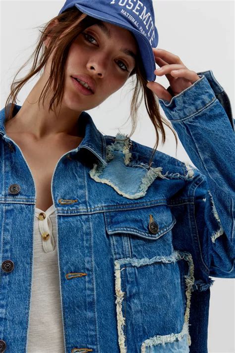 Bdg Jack Patchwork Oversized Denim Jacket Urban Outfitters