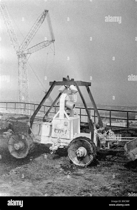 A remote control robot clearing the top of the damaged Chernobyl ...