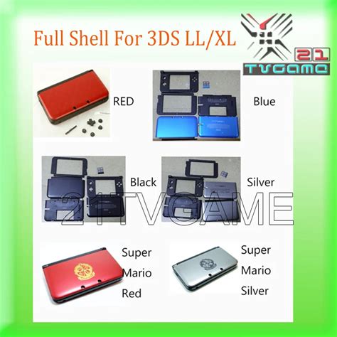 Replacement Full Shell Set For Nintendo 3ds Xl Housingcase For 3ds Ll Color Blacksilverblue