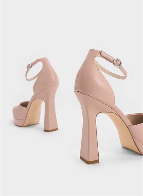 Nude Ankle Strap Dorsay Pumps Charles And Keith Us