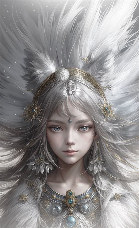 Young Silver Sorceress Digital Art Egor Turovec