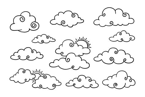 Doodle Set Of Clouds Vector Illustration Vector Art At Vecteezy