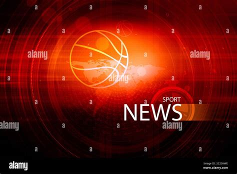 Graphical Digital Sport News Red Theme Background With Outline Ball And