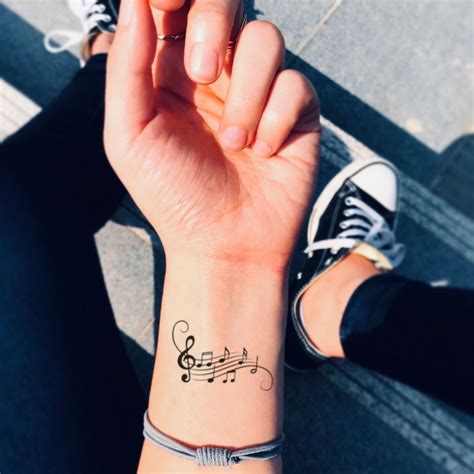 Music Notes Tattoos On Wrist For Girls