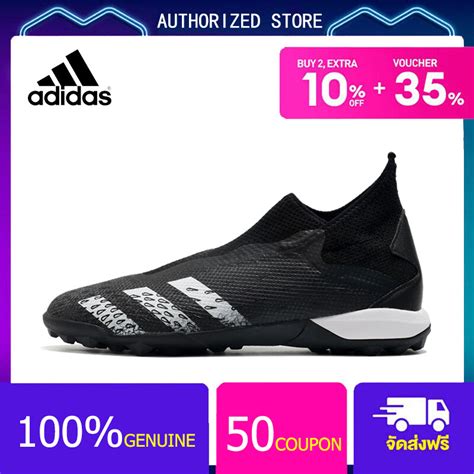 100 Genuineadidas Football Shoes Adidas Predator Freak3 Laceless Tf Black Size 39 45 รองเท้าสต