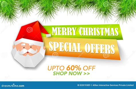 Christmas Special Offer Tag Or Banner Design Stock Illustration