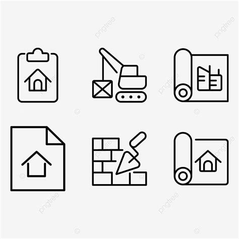 Different Types Of Construction Related Items Are Shown In This Icon