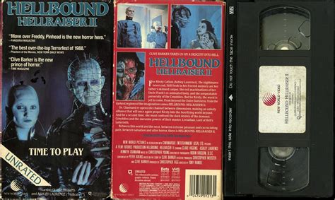 Hellbound Hellraiser Ii Unrated Vhs Clair Higgins New World Video