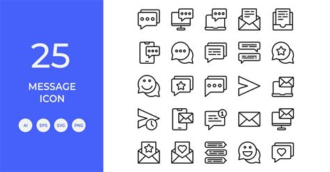 message icon set icons ft icon message envato