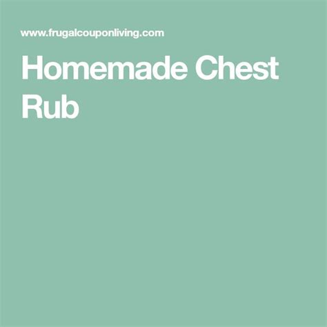 Homemade Chest Rub Chest Rub Recipe Using Coconut Oil Homemade