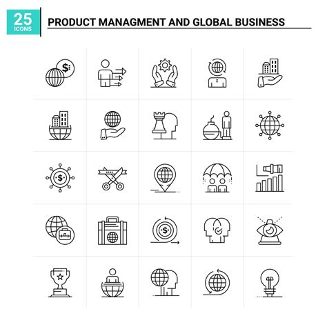 25 Product Managment And Global Business Icon Set Vector Background