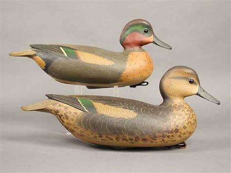 Sold At Auction Pair Of Greenwing Teal Carved In The Delaware Decoy