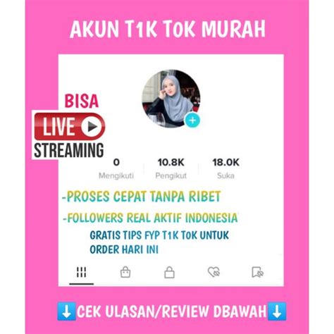 Jual Jual Akun Tiktok Murah Banget Real Followers Murah Sekali Indo