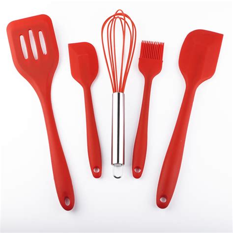 5Pcs Cooking Silicone Baking Tool Set 1 Brush 1 Whisk 2 Silicone