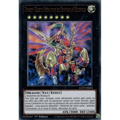 Yu Gi Oh Vortex Embrase GFTP FR004 Dragon Céleste Hiératique du