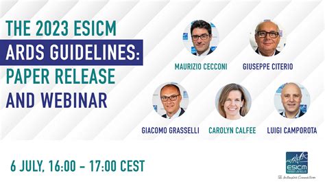 The Esicm Ards Guidelines Paper Release And Webinar Esicm