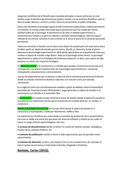 SOLUTION Resumen Del Final De Corrientes De La Psicolog A Contempor