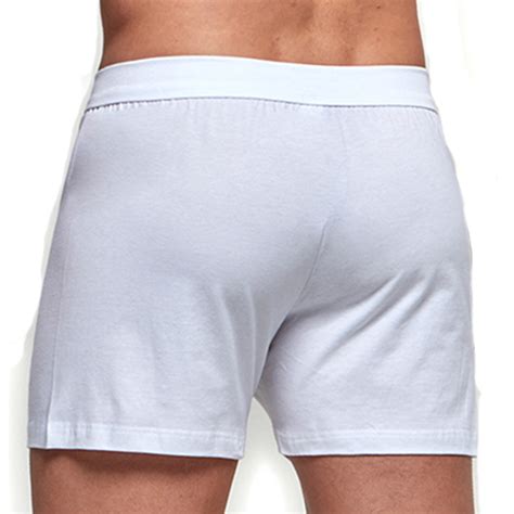 Boxer Boutonn Pure Cotton Blanc Cale Ons Pour Homme De La Marqu