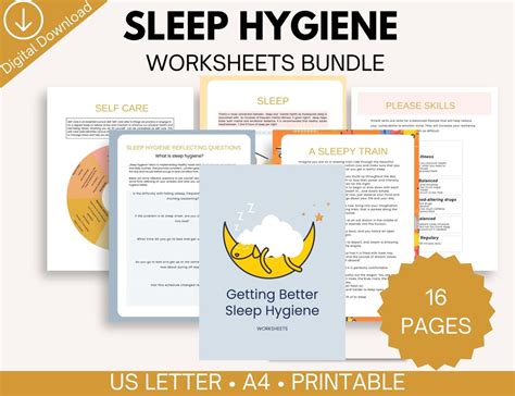 Sleep Hygiene Worksheets Sleep Journal Sleep Habits Nightmare