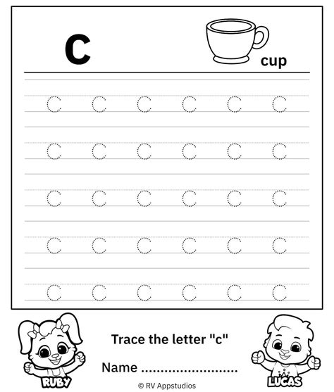 Letter C Traceable Worksheets