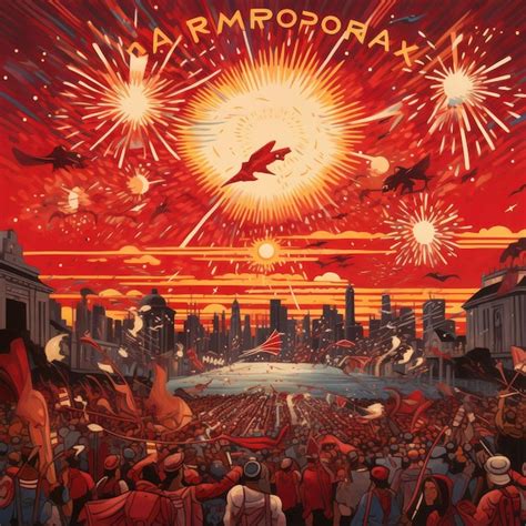 Premium Ai Image A Big Festival Of A City And Fireworks Are Shot High