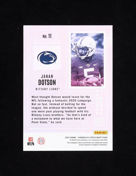 Jahan Dotson 2022 Panini Chronicles Draft Picks Status 11 RC