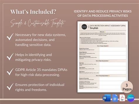 Customisable Data Protection Impact Assessment Tool Dpia Template