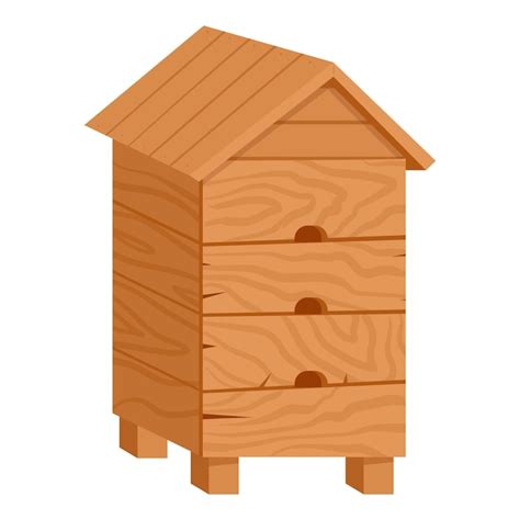 Premium Vector Wooden Bee Hive Honey Bee House With Bees Wood Apiary