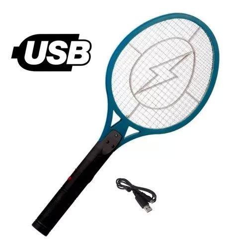 Paleta Raqueta Mata Mosquitos Moscas Recargable Usb Cable