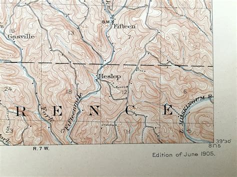 Antique Macksburg Ohio 1905 Us Geological Survey Topographic Etsy