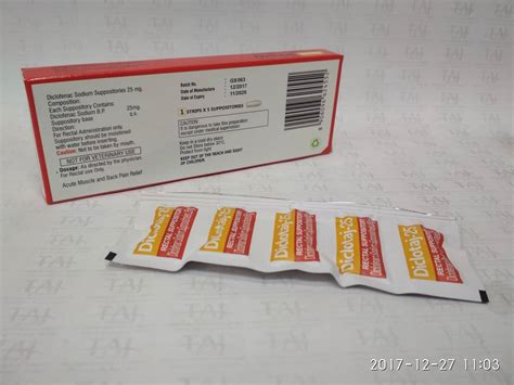 Diclofenac Sodium Suppositories 25mg Manufacturer In India Taj