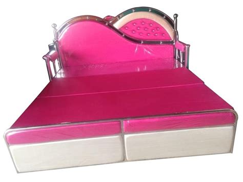 Stainless Steel Pink White Pink Velvet Sofa Cum Bed For Home Size 6