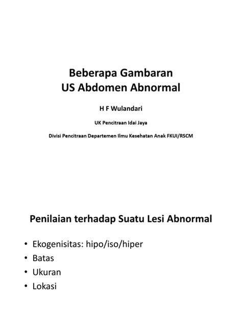 Usg Abdomen Abnormal Pdf