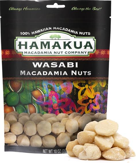 Hamakua Macadamia Nuts Spicy Wasabi Hawaiian Grown Flavored Dry