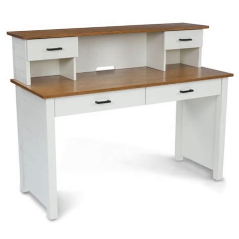 Homestyles Portsmouth Wood Writing Desk And Hutch In Off White Kroger